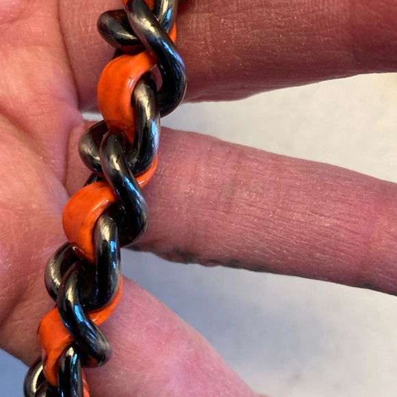 Moschino Chic Patent Chocolate & Orange Mini Bag - Picture 12 of 12